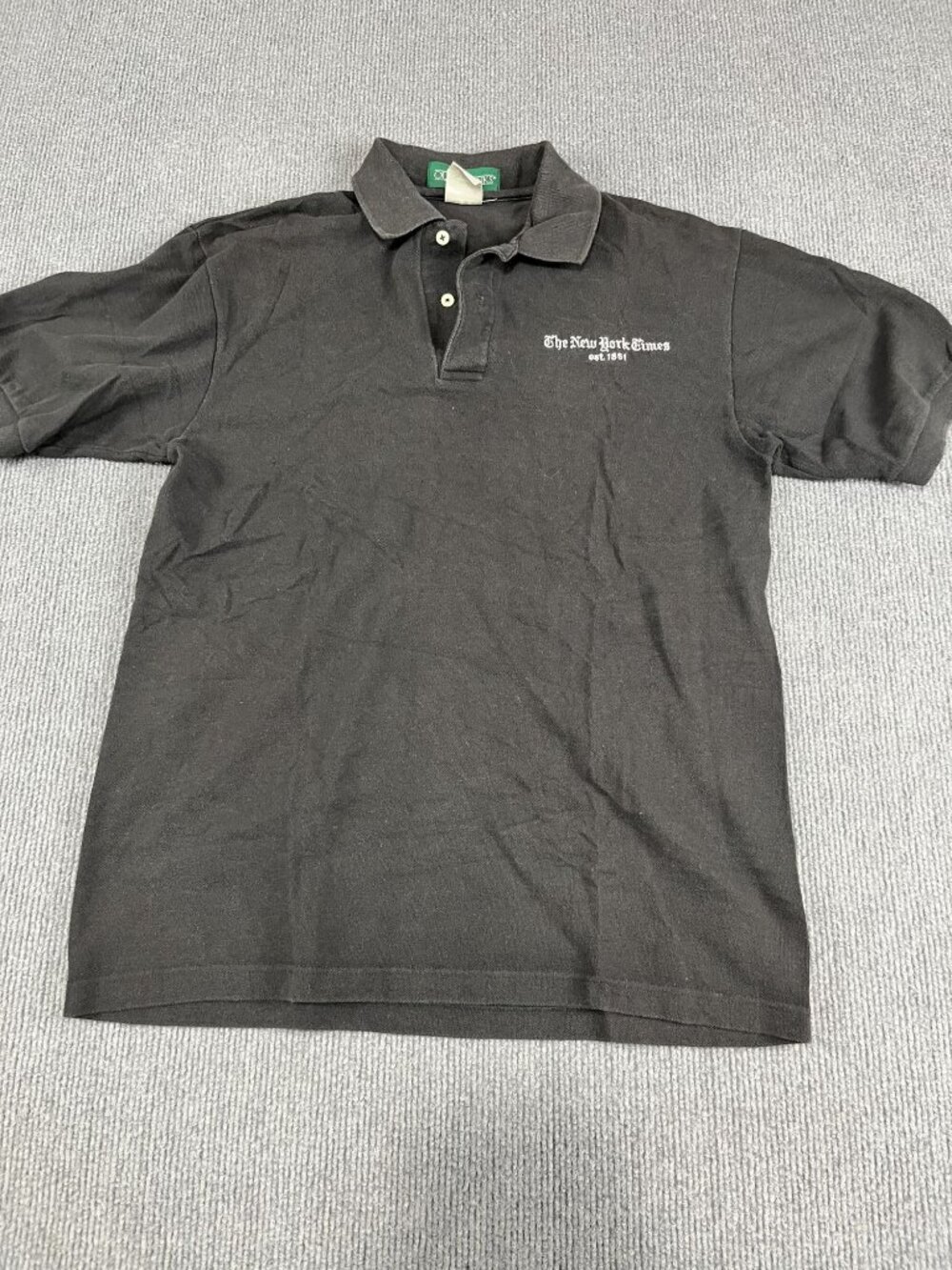 The New York Times Outer Banks Polo Shirt Black Medium Embroidered Logo